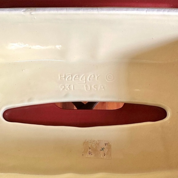 Vtg Royal Haeger 2 Piece Bathroom Set Tissue Cover Cup Ceramic Ivory Cream MCM - Picture 9 of 16